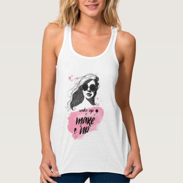 Wake Up & Make Up Tank Top (Front)