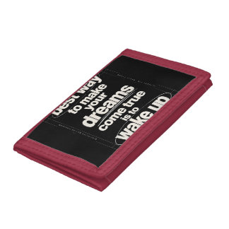 Wake Up Motivational Quote Typography Streetwear T Tri-fold Wallet