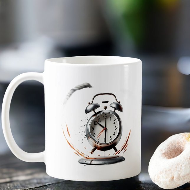 Wake up mug with ringing alarm clock (Creator Uploaded)