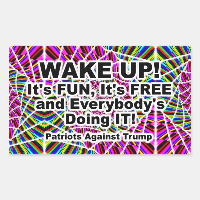 Wake UP!  Rectangular Sticker (Front)