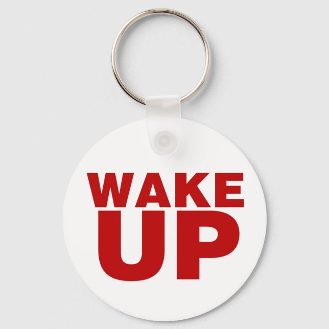 Wake Up Red Keychain (Front)