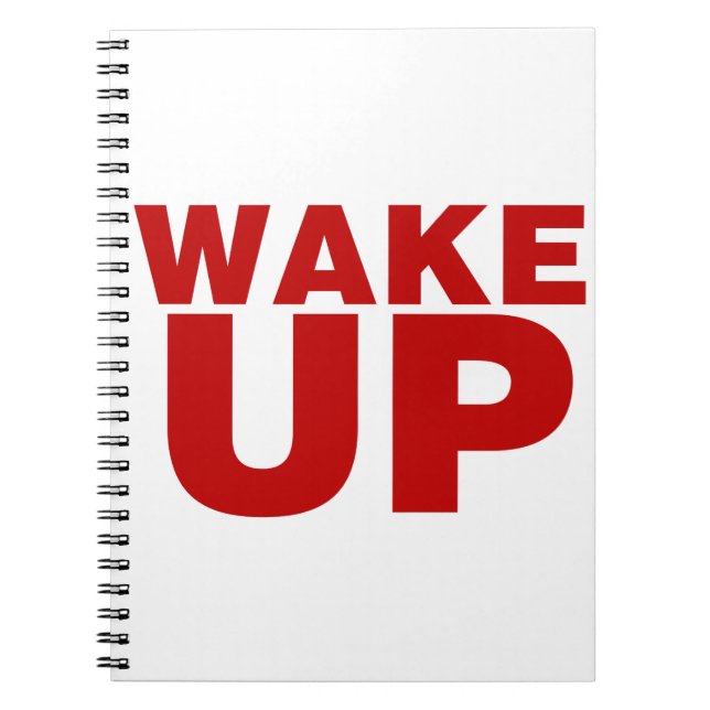 Wake Up Red Notebook (Front)