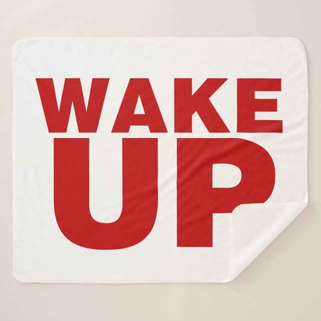 Wake Up Red Sherpa Blanket (Front (Horizontal))