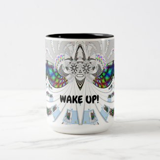 WAKE UP! Robot Two-Tone Coffee Mug