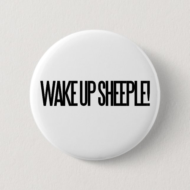 Wake up Sheeple Pinback Button (Front)