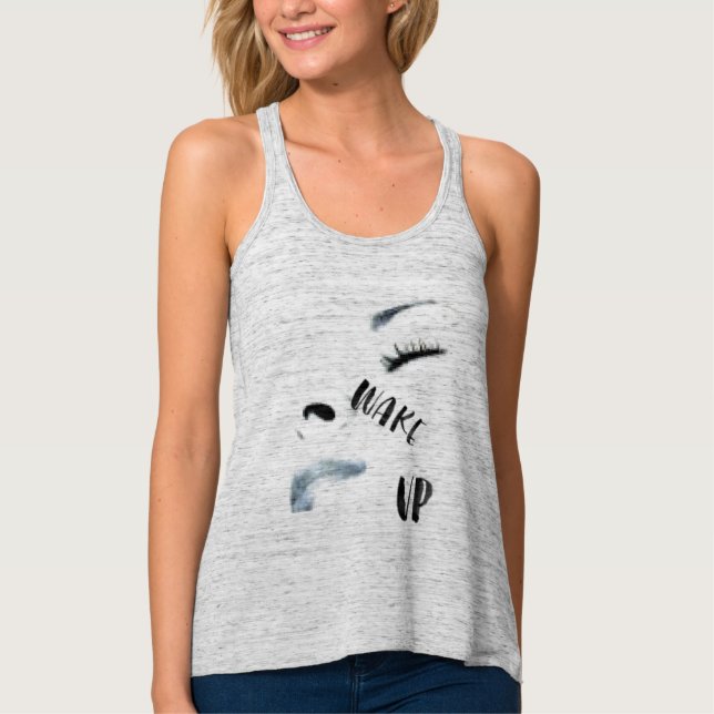 wake up T-Shirt Tank Top (Front)