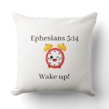 Wake up throw pillow