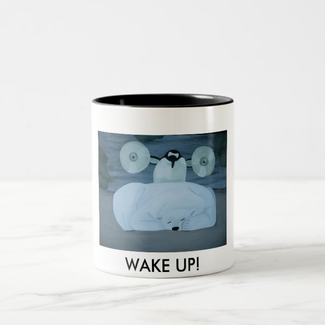 WAKE UP! Two-Tone COFFEE MUG (Center)