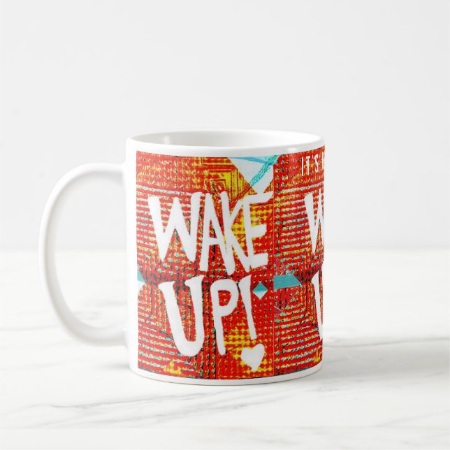 Wake Up! With Personalized Message  Coffee Mug (Left)