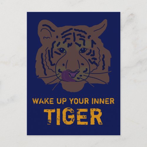 Wake Up Your Inner Tiger Inspirational Postcard