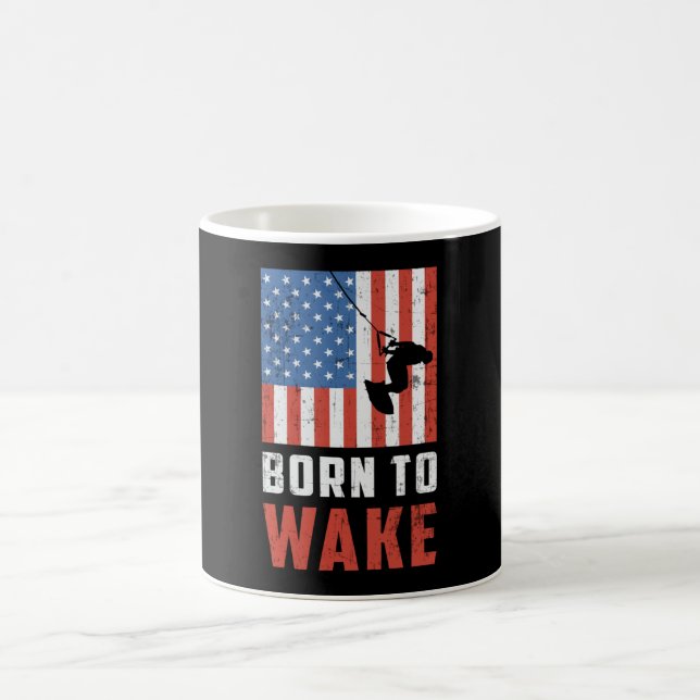 Wakeboard Born To Wake Wakeboarder Wakeboarding Coffee Mug (Center)