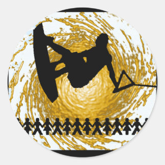 Wakeboard By This Classic Round Sticker