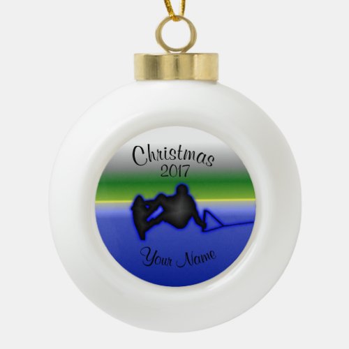 Wakeboard Ceramic Ball Christmas Ornament
