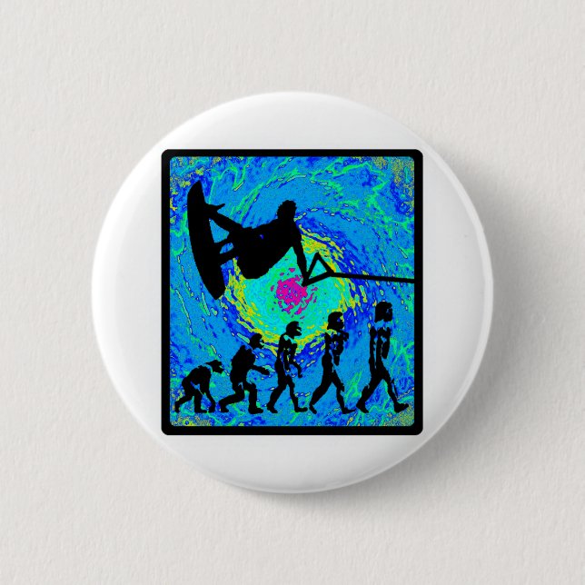Wakeboard Evolving Colors Pinback Button (Front)