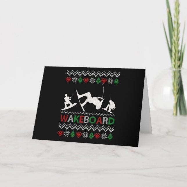 wakeboard Funny Christmas Card (Front)