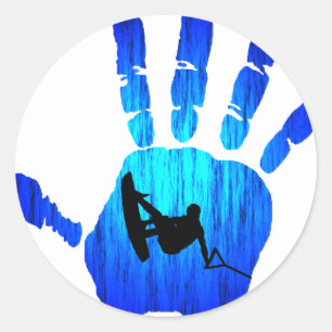 Wakeboard Hand Trust Classic Round Sticker