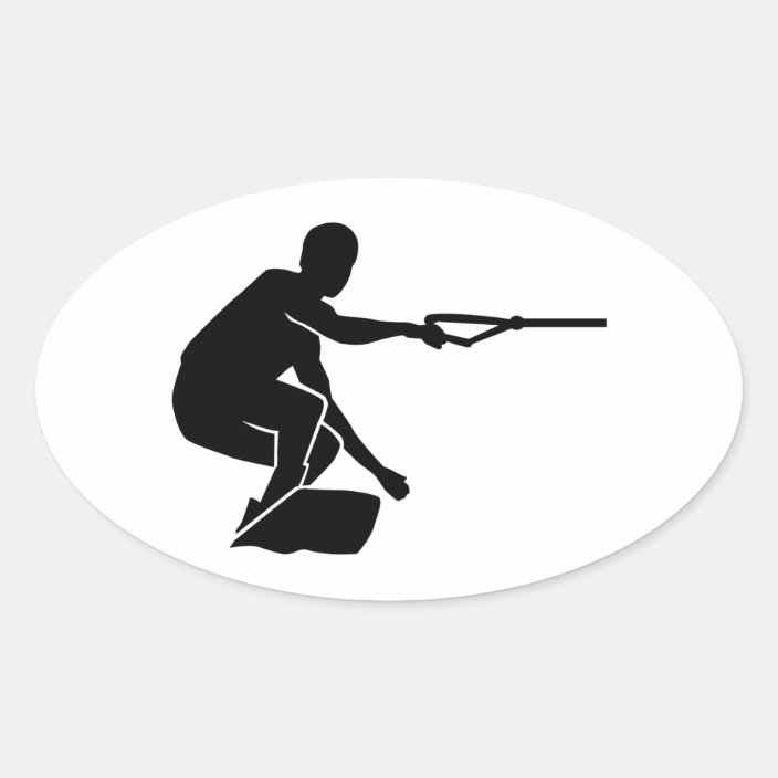 Wakeboard Oval Sticker Zazzle