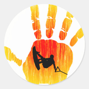 Wakeboard Side Slider Classic Round Sticker