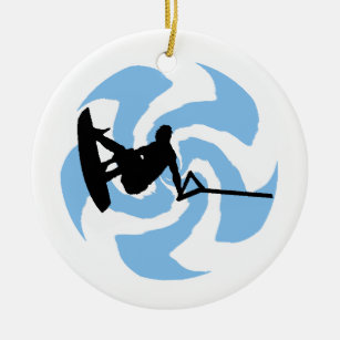 WAKEBOARD THUNDER BROUGHT CERAMIC ORNAMENT