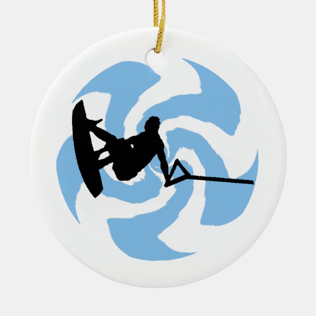 WAKEBOARD THUNDER BROUGHT CERAMIC ORNAMENT (Front)