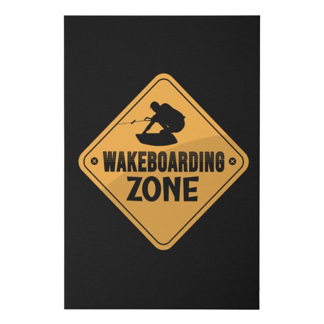 Wakeboard Wakeboarding Zone Wake Wakeboarder Faux Canvas Print (Front)
