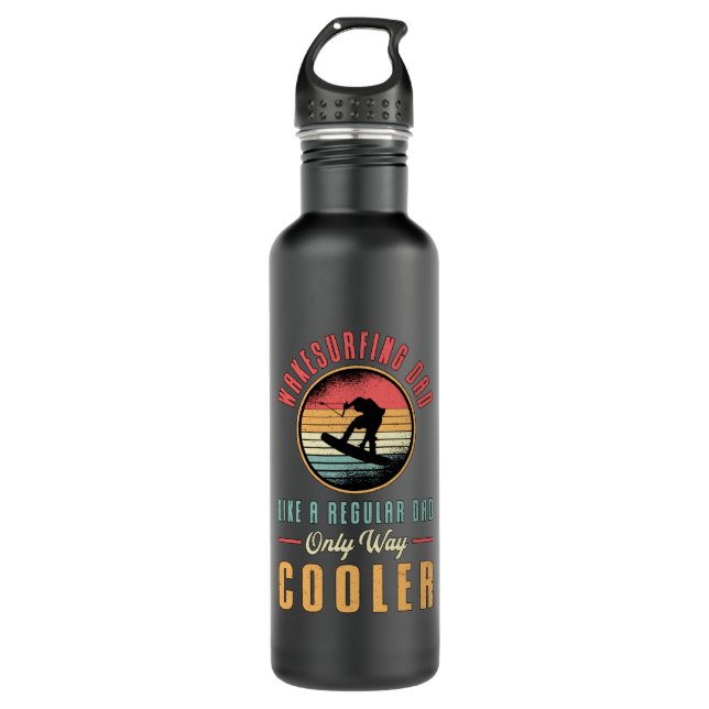 Wakeboard Wakesurfing Dad Wakeboarder Wakeboarding Stainless Steel Water Bottle (Front)