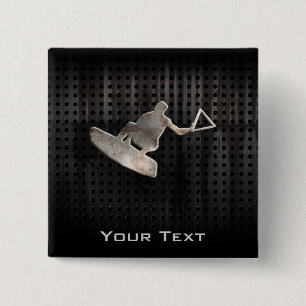 Wakeboarder; Cool Black Button
