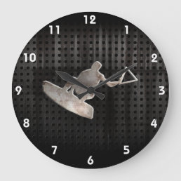 Wakeboarder; Cool Black Large Clock