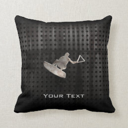 Wakeboarder; Cool Black Throw Pillow