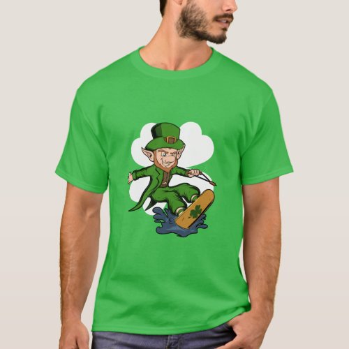 Wakeboarder Leprechaun St Patricks Day Wakeboard T_Shirt