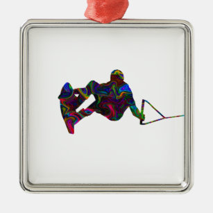 Wakeboarder Wild Colors Metal Ornament