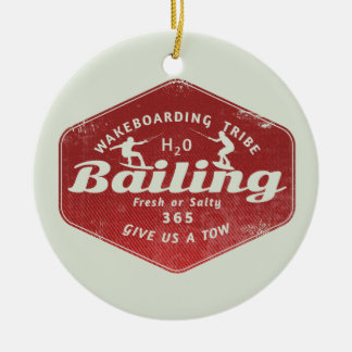 Wakeboarding bailing  ceramic ornament