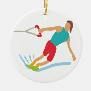 Wakeboarding Ceramic Ornament