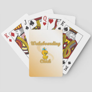 Wakeboarding Chick Poker Cards