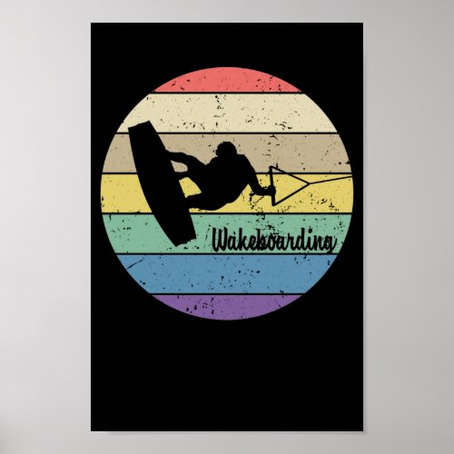 Wakeboarding Retro Poster