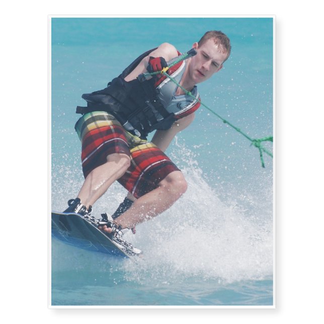 Wakeboarding Tail Grab Temporary Tattoos (Front)
