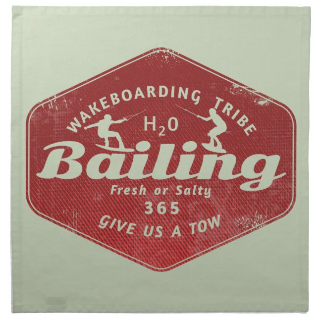 Wakeboarding Wakeboarder Cloth Napkin (Front)