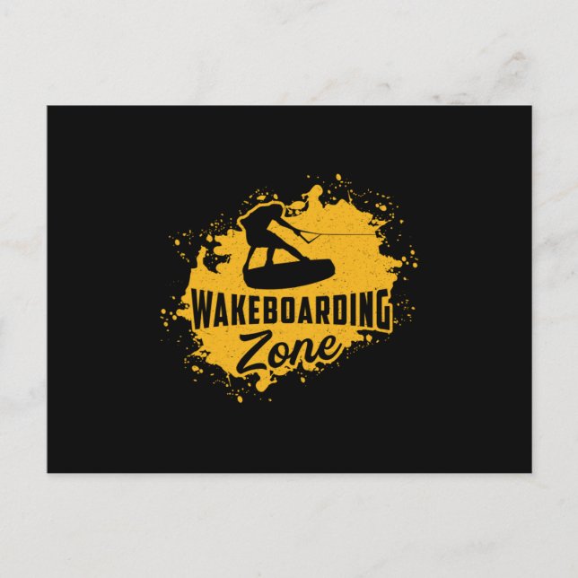 Wakeboarding Zone Wake Cable Wakeboarder Wakeboard Postcard (Front)