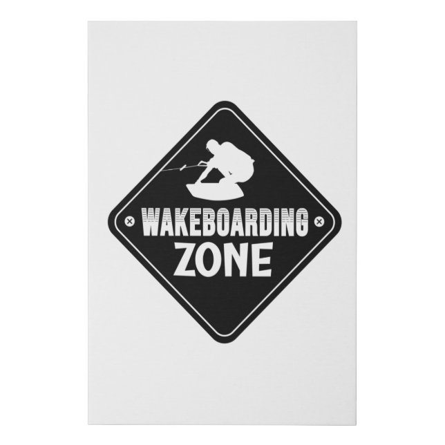 Wakeboarding Zone Wakeboard Wake Wakeboarder Faux Canvas Print (Front)