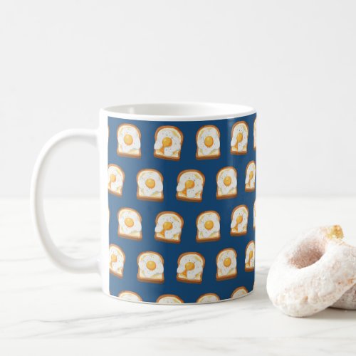 Wakey Wakey Eggs and Bakey Navy Blue Egg Toast Coffee Mug