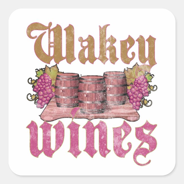 Wakey Wines Square Sticker (Front)