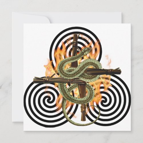 Waking Earth Imbolc Serpent Pagan Sabbat Holiday Card