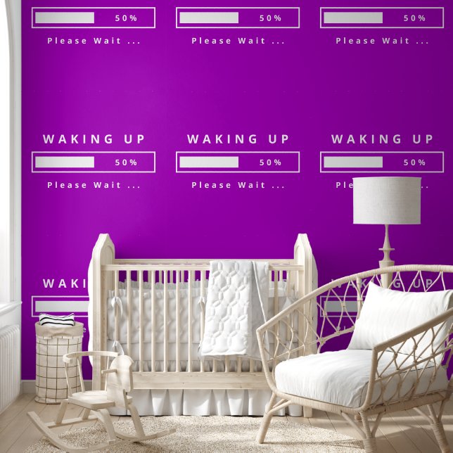 Waking Up Please Wait Funny Customizable Wallpaper (Kids)