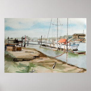 Walberswick Harbour Suffolk Coastal Art Poster