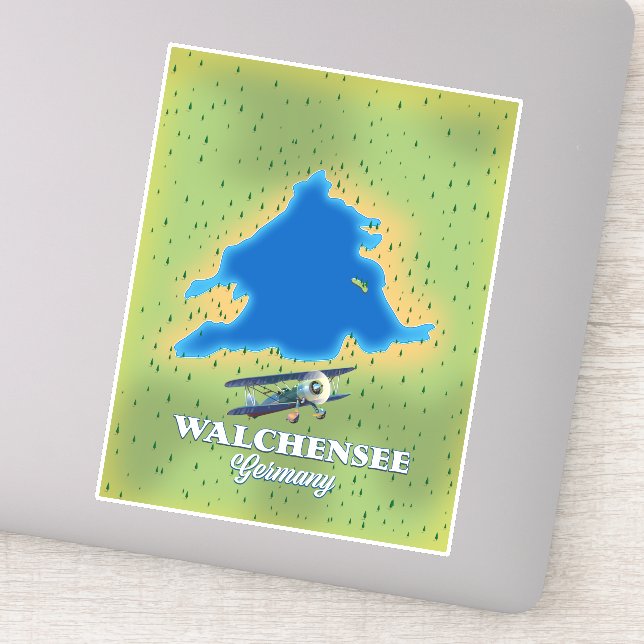 Walchensee lake Germany map Sticker (Detail)