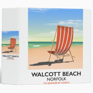 Walcott Beach, Norfolk seaside poster 3 Ring Binder