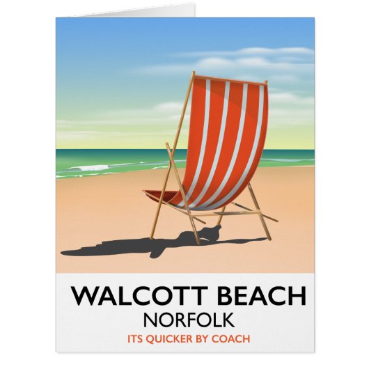Walcott Beach, Norfolk seaside poster Cards (Front)