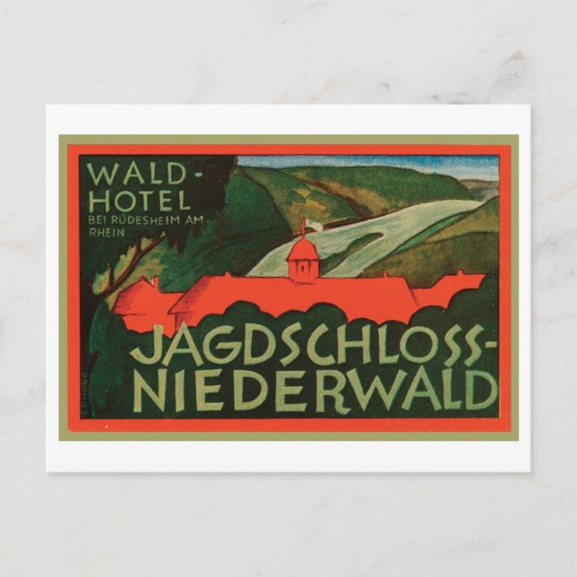 Wald-Hotel Jagdscholss-Niederwald Postcard (Front)