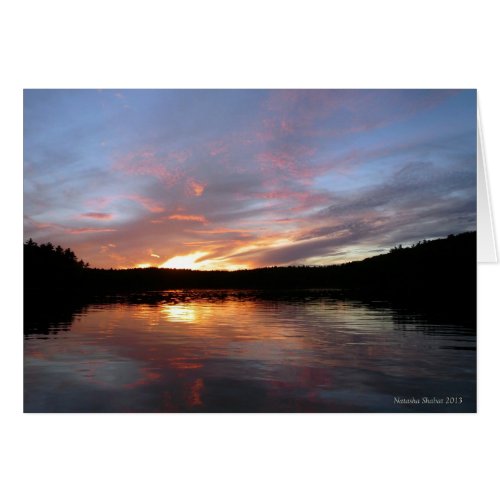 Walden Pond Fiery Sunset Card