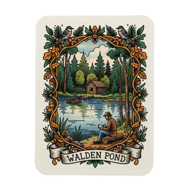 Walden Pond Massachusetts Travel Magnet (Vertical)